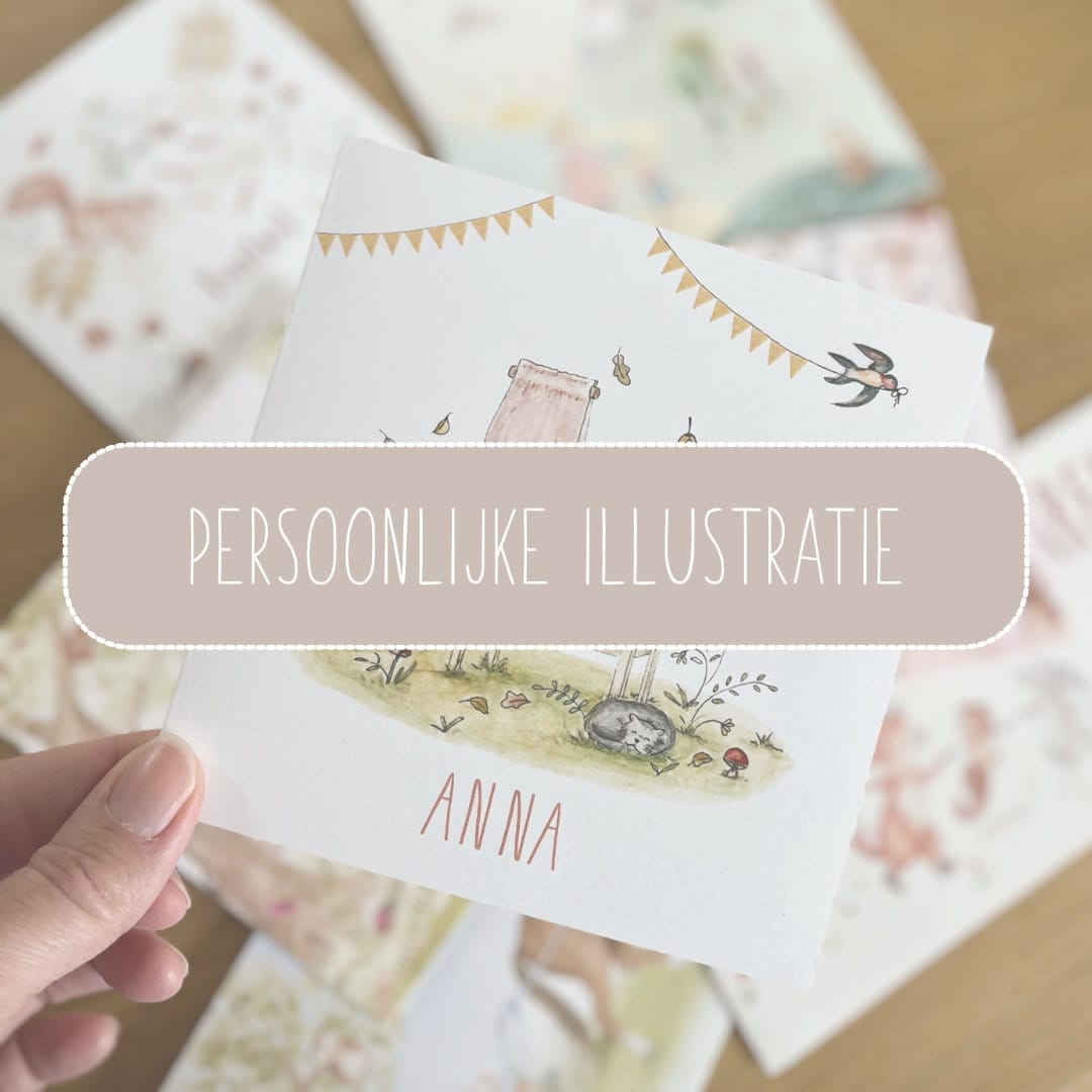 Geboortekaartje met persoonlijke illustratie